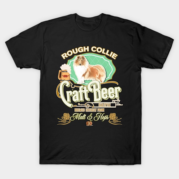 Rough Collie Gifts - Beer Dog lover T-Shirt by StudioElla